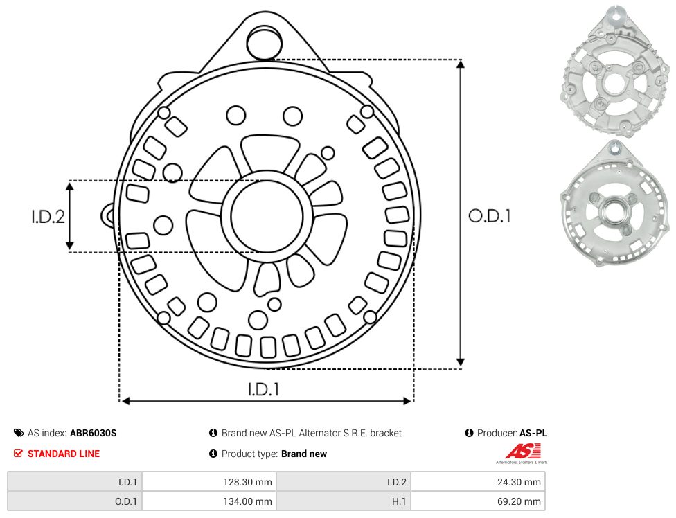 Alternator diode-side bracket