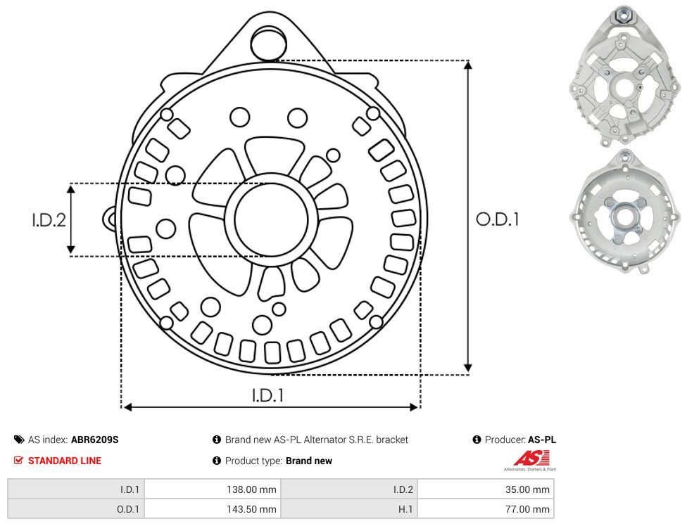 Alternator diode-side bracket