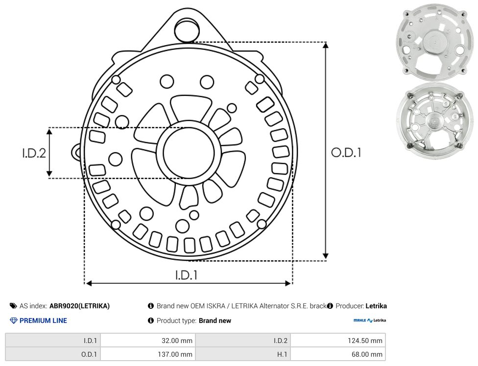Alternator diode-side bracket