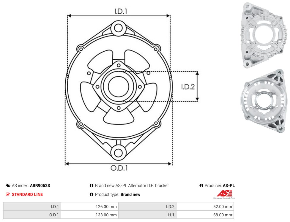 Alternator drive-side bracket