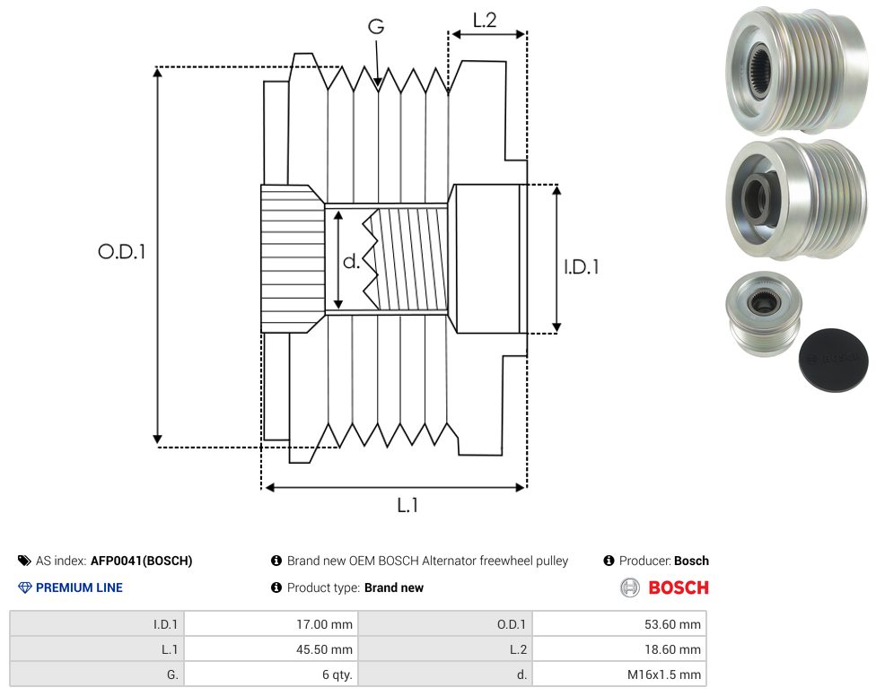 Alternator freewheel pulley