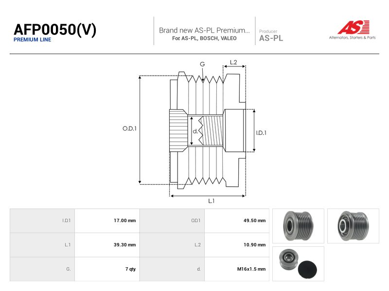Alternator freewheel pulley