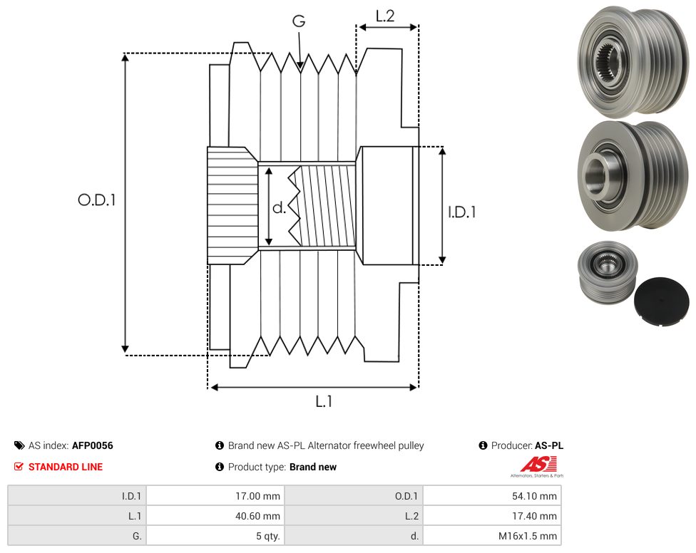 Alternator freewheel pulley