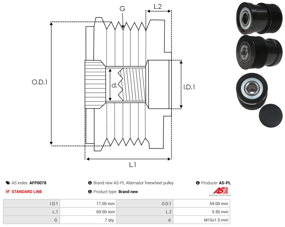 Alternator freewheel pulley