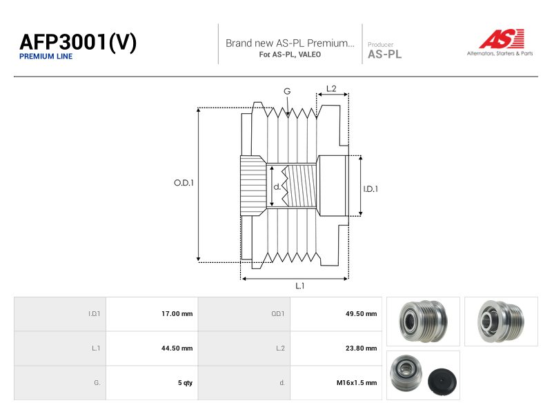 Alternator freewheel pulley