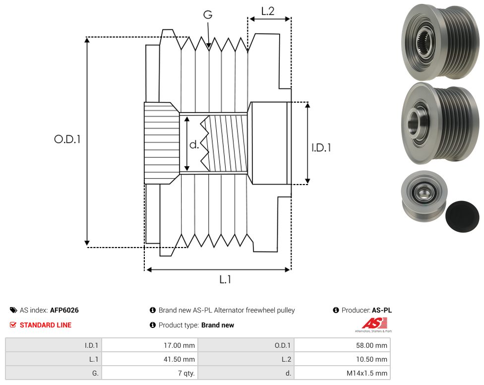 Alternator freewheel pulley