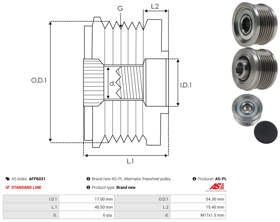 Alternator freewheel pulley