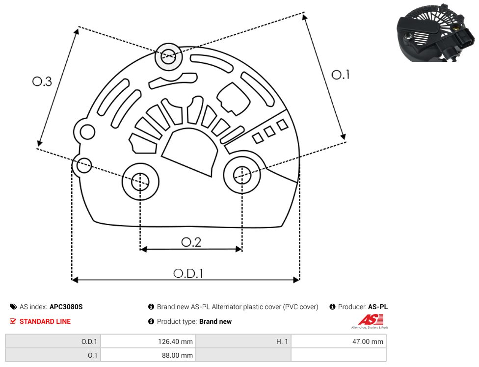 Alternator protective cap