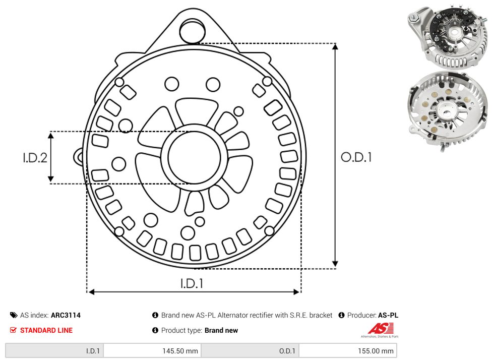 Alternator diode-side bracket