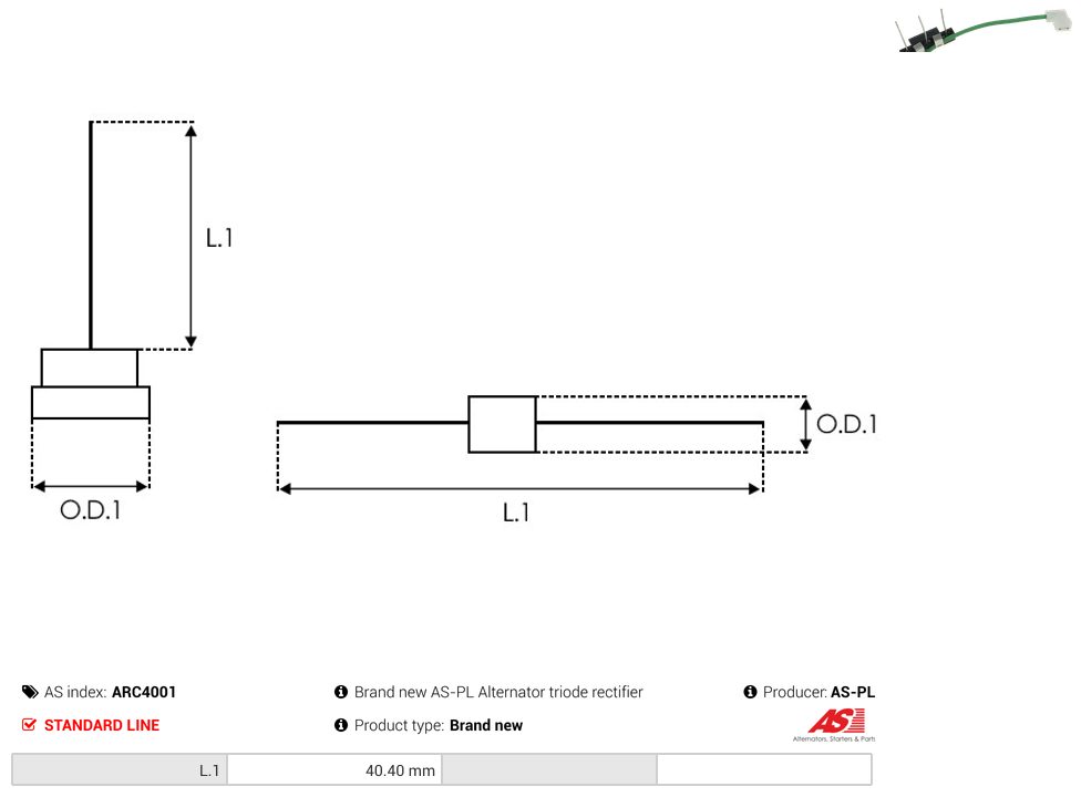 Alternator rectifier bridge with diodes
