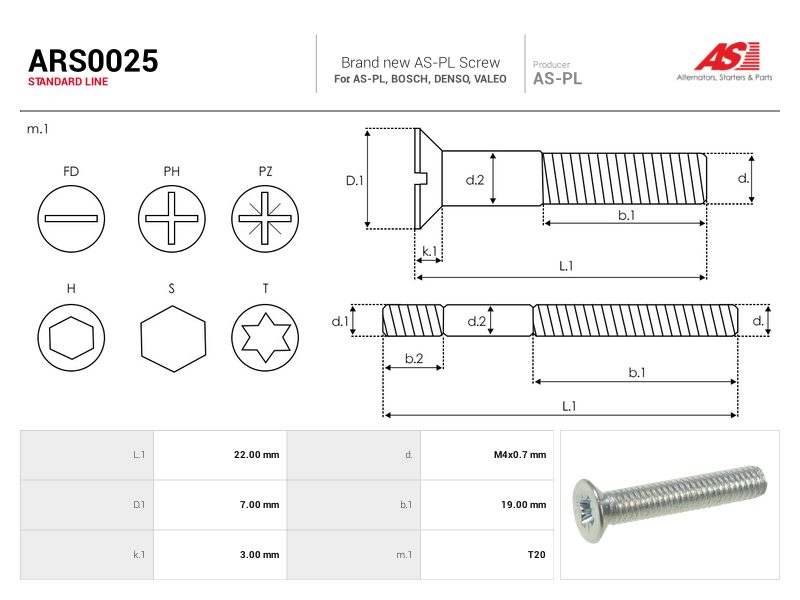 Alternator screw