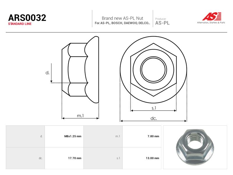 Alternator nut