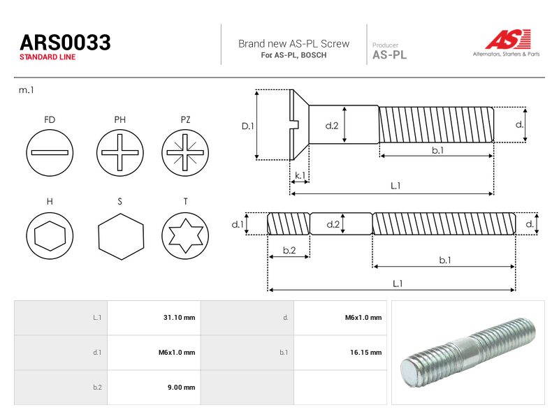 Alternator screw