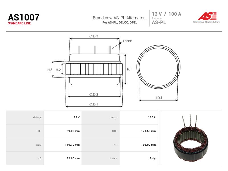 Alternator stator