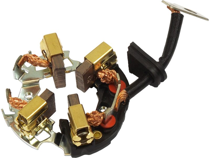 Starter motor brush holder
