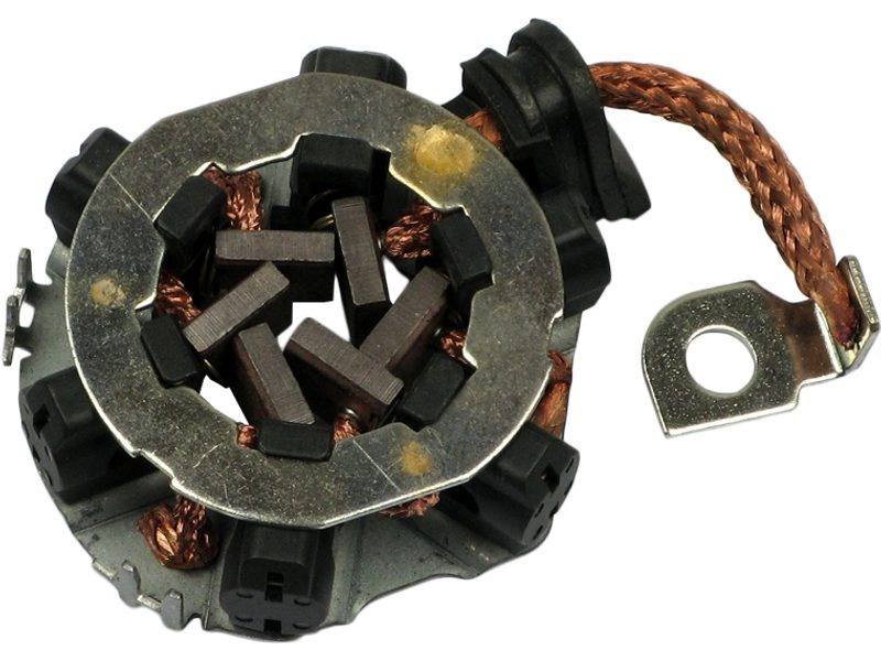 Starter motor brush holder