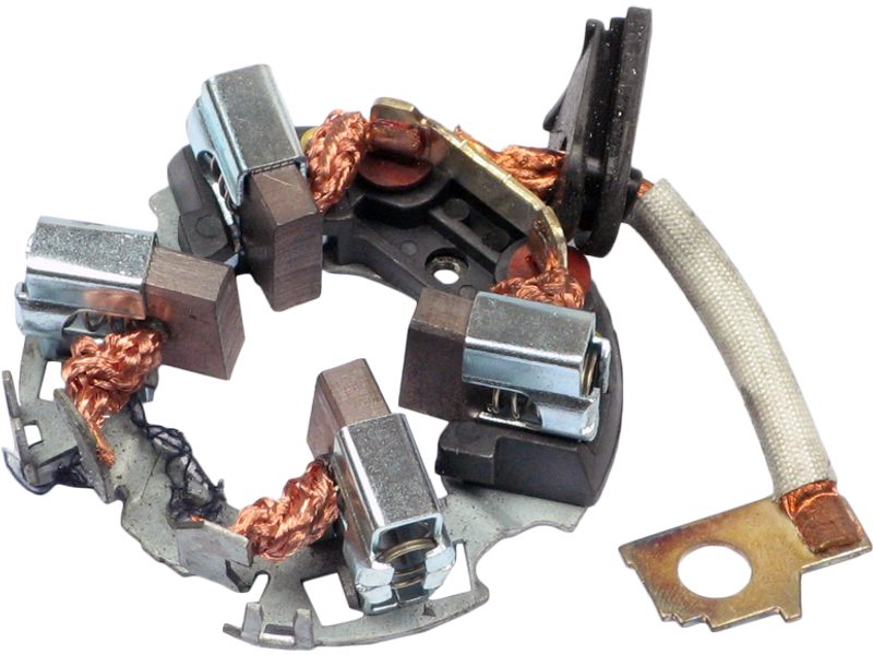 Starter motor brush holder