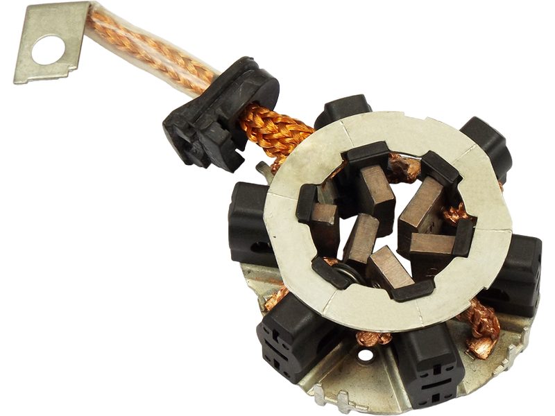 Starter motor brush holder