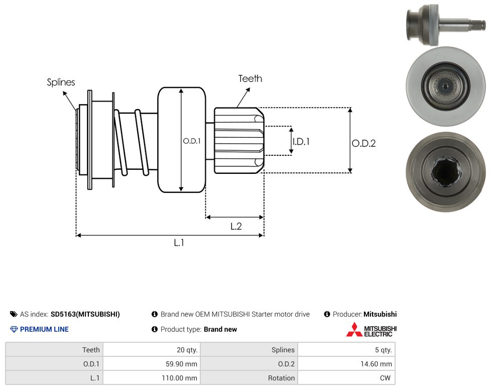 Starter motor pinion
