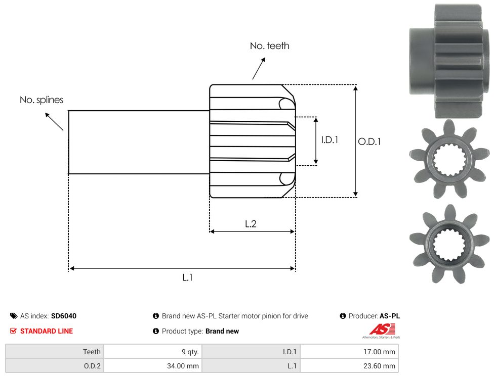 Starter motor freewheel