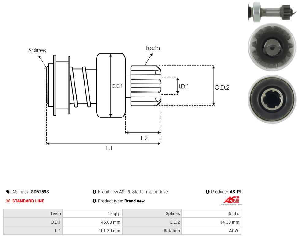 Starter motor pinion