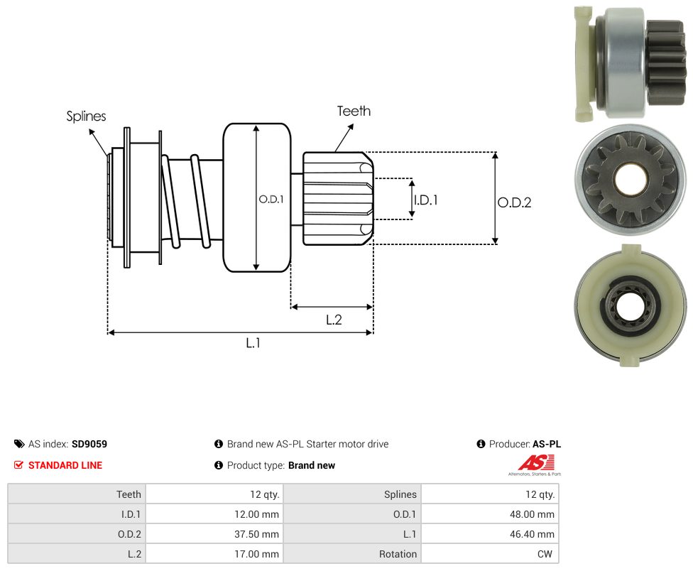 Starter motor pinion