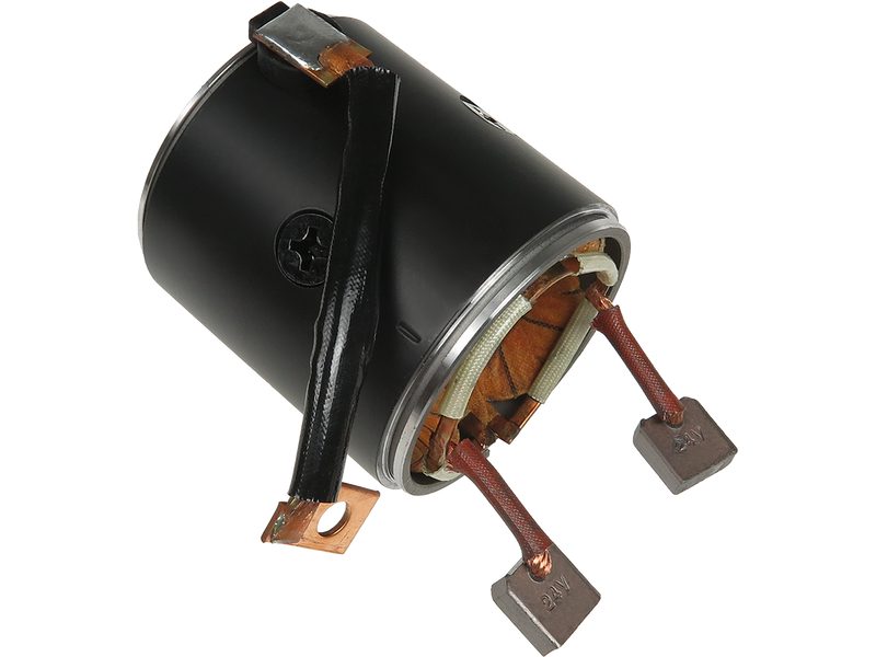 Starter motor housing with field winding