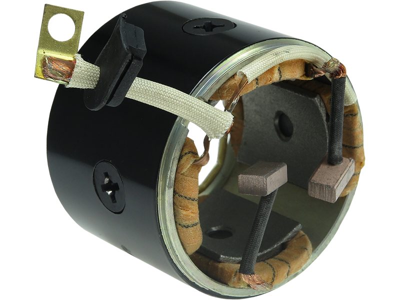 Starter motor housing with field winding