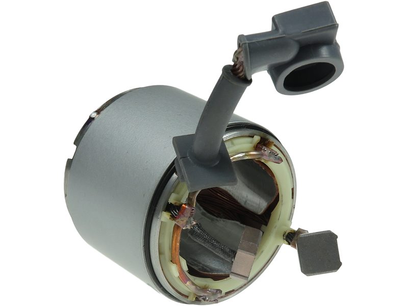 Starter motor housing with field winding