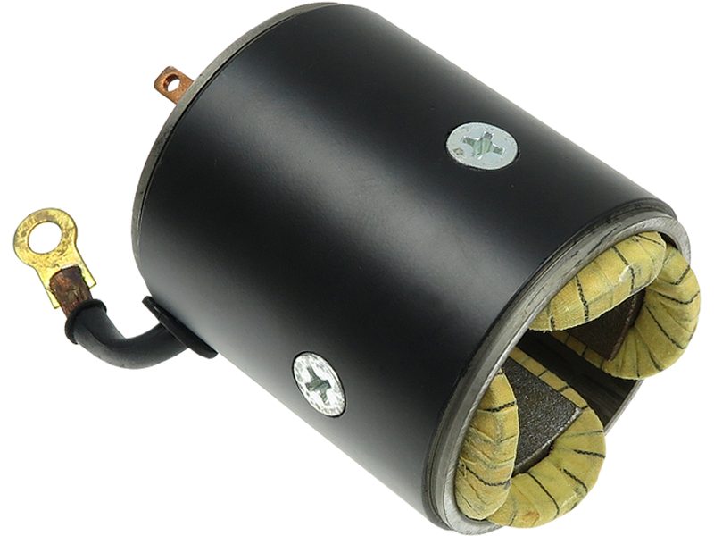 Starter motor housing with field winding