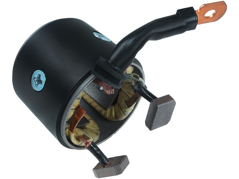 Starter motor housing with field winding