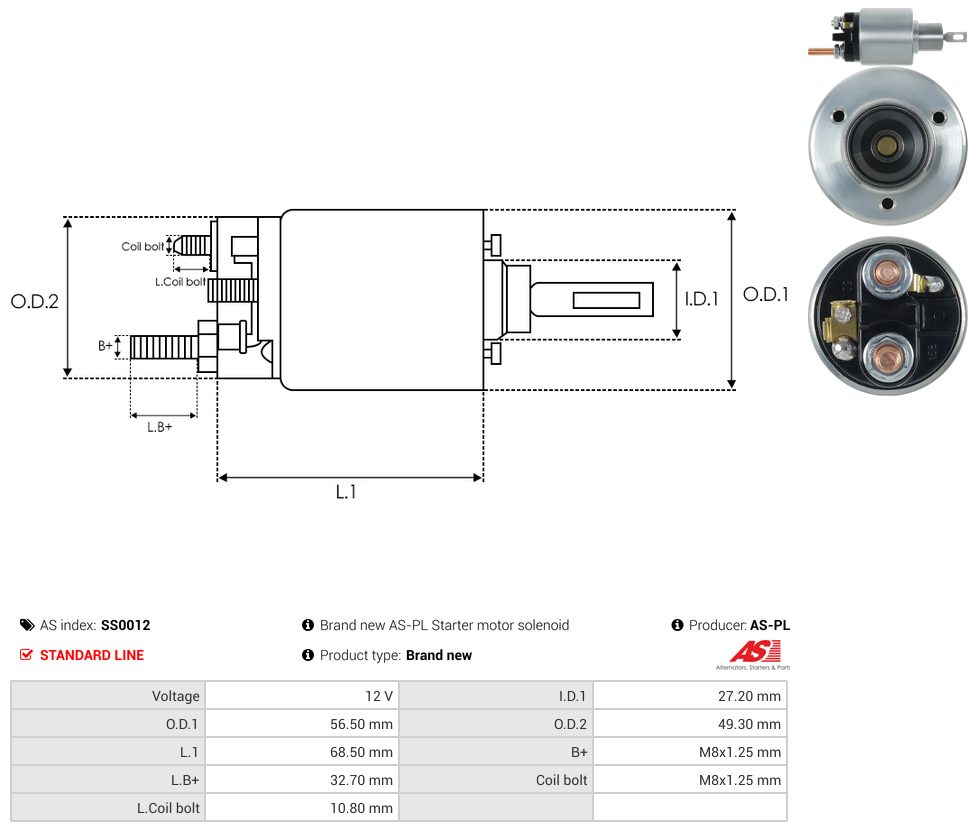 Starter motor solenoid switch