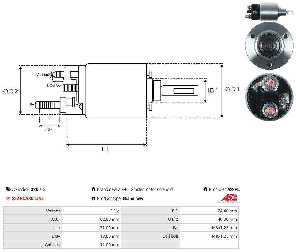 Starter motor solenoid switch