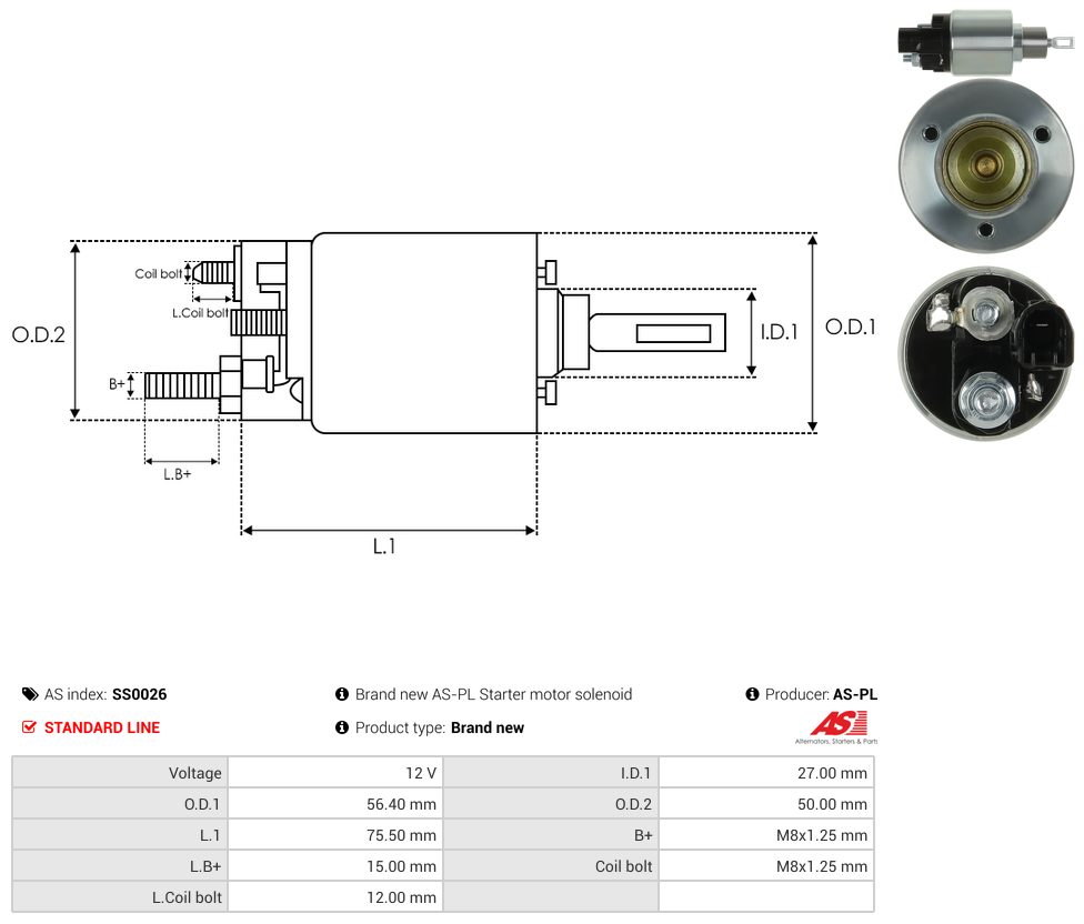 Starter motor solenoid switch