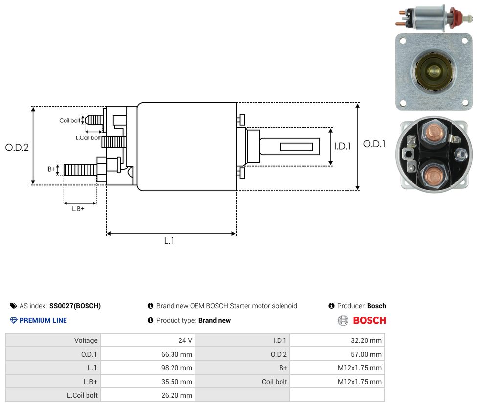 Starter motor solenoid switch