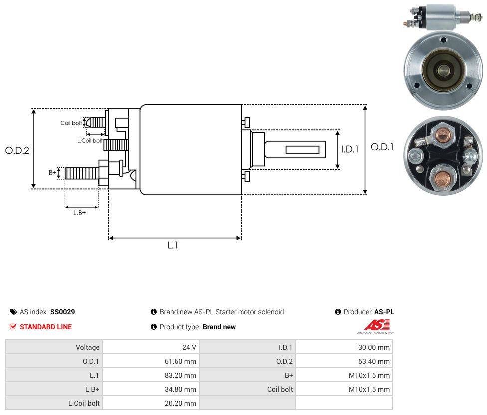 Starter motor solenoid switch