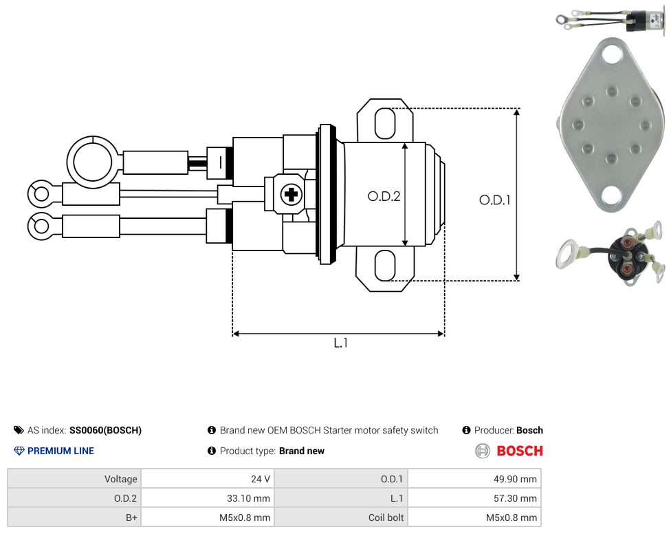 Starter motor relay