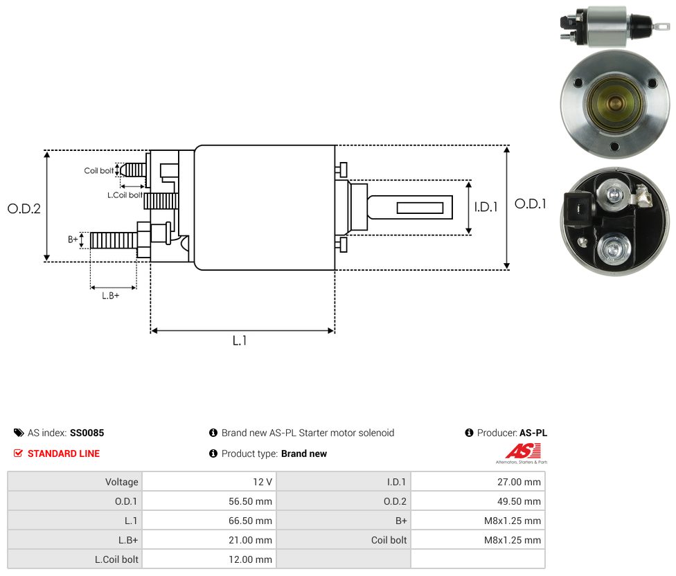 Starter motor solenoid switch