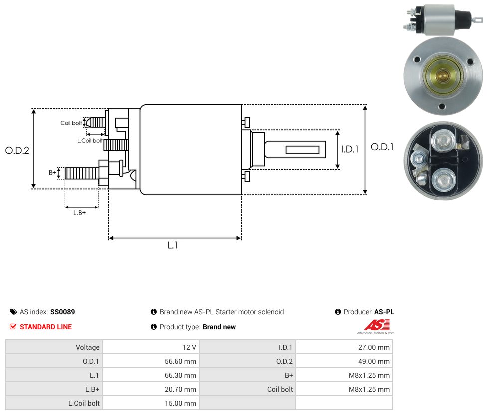 Starter motor solenoid switch