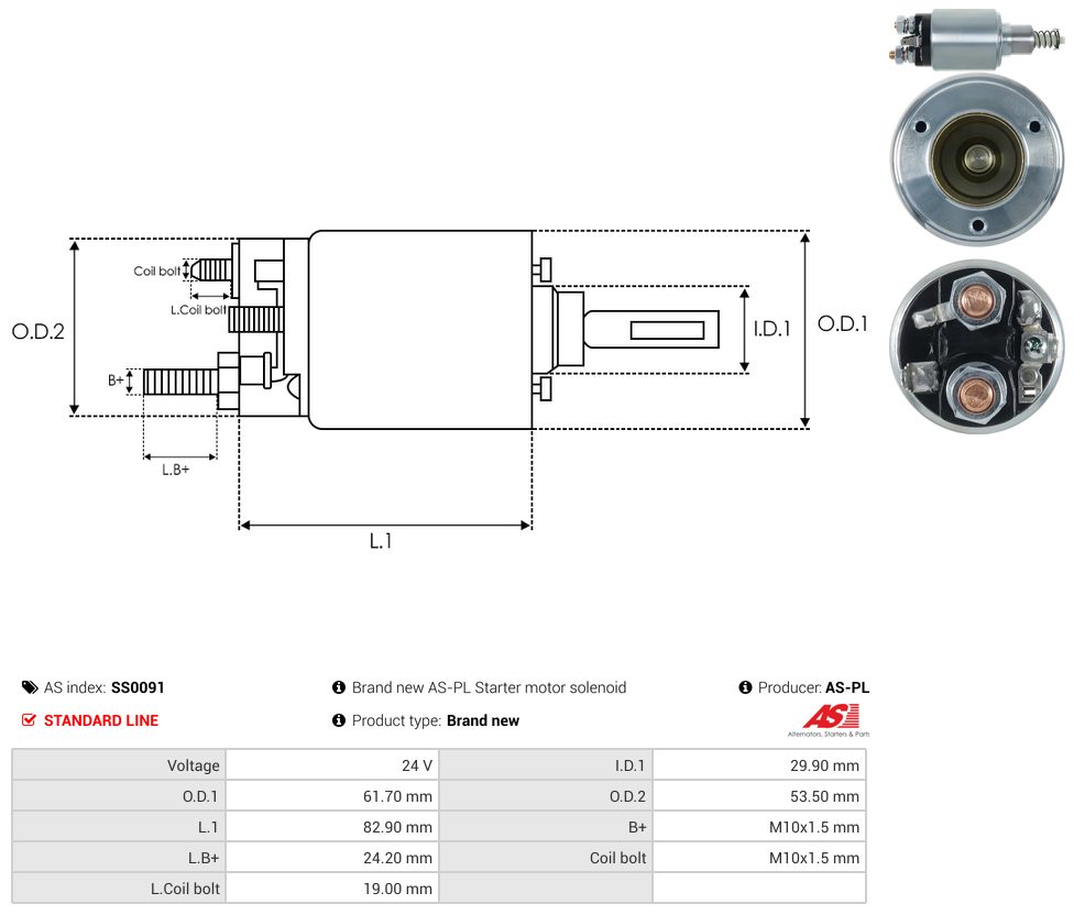 Starter motor solenoid switch