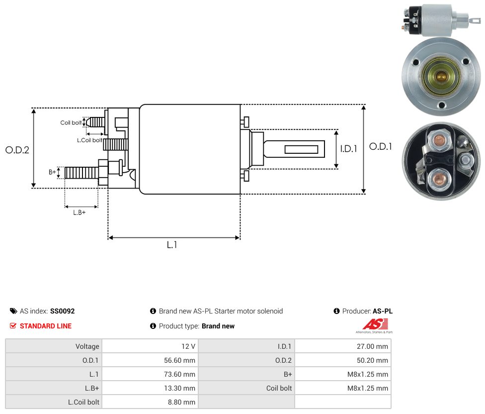 Starter motor solenoid switch