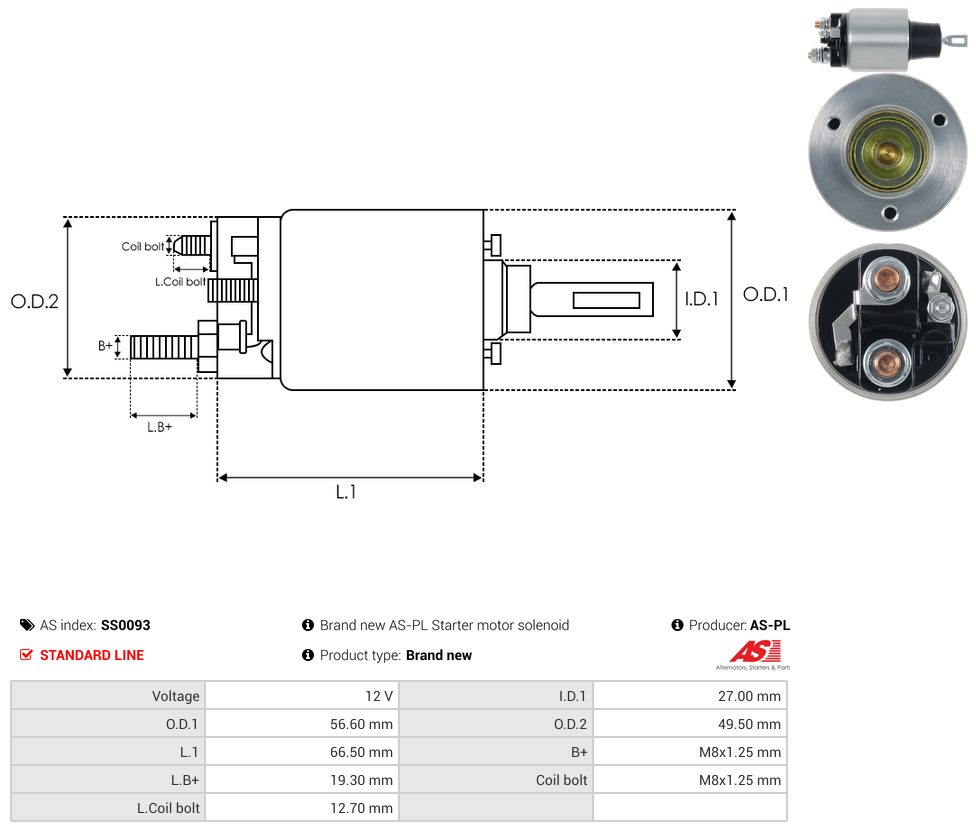 Starter motor solenoid switch