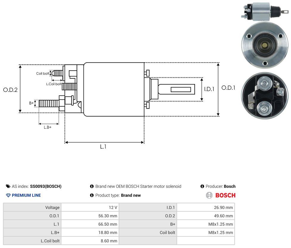 Starter motor solenoid switch