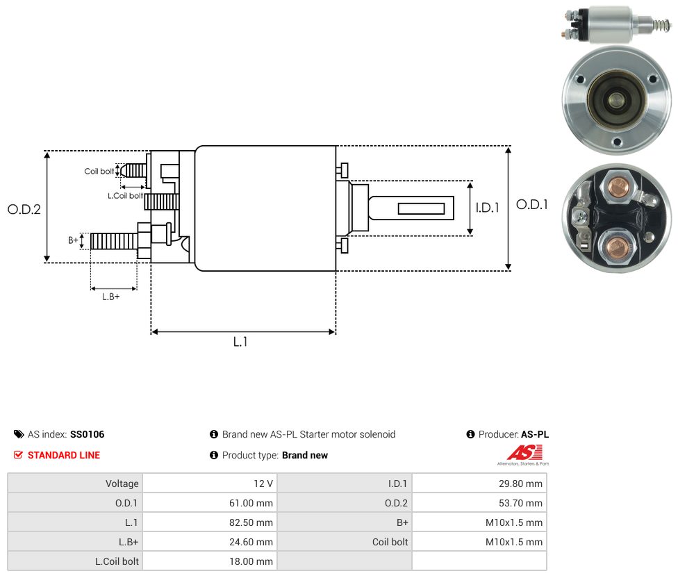 Starter motor solenoid switch