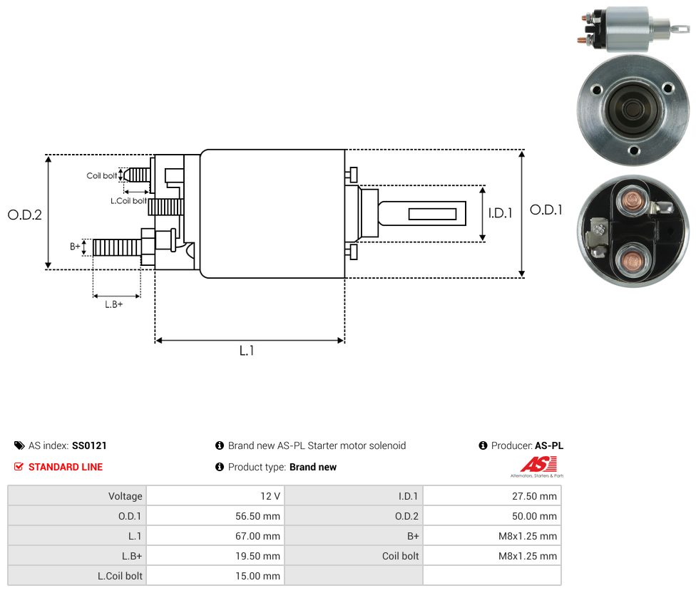 Starter motor solenoid switch