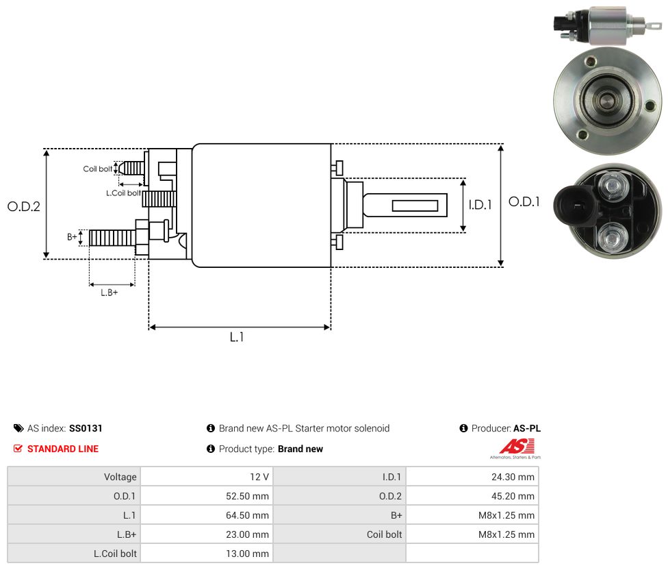 Starter motor solenoid switch