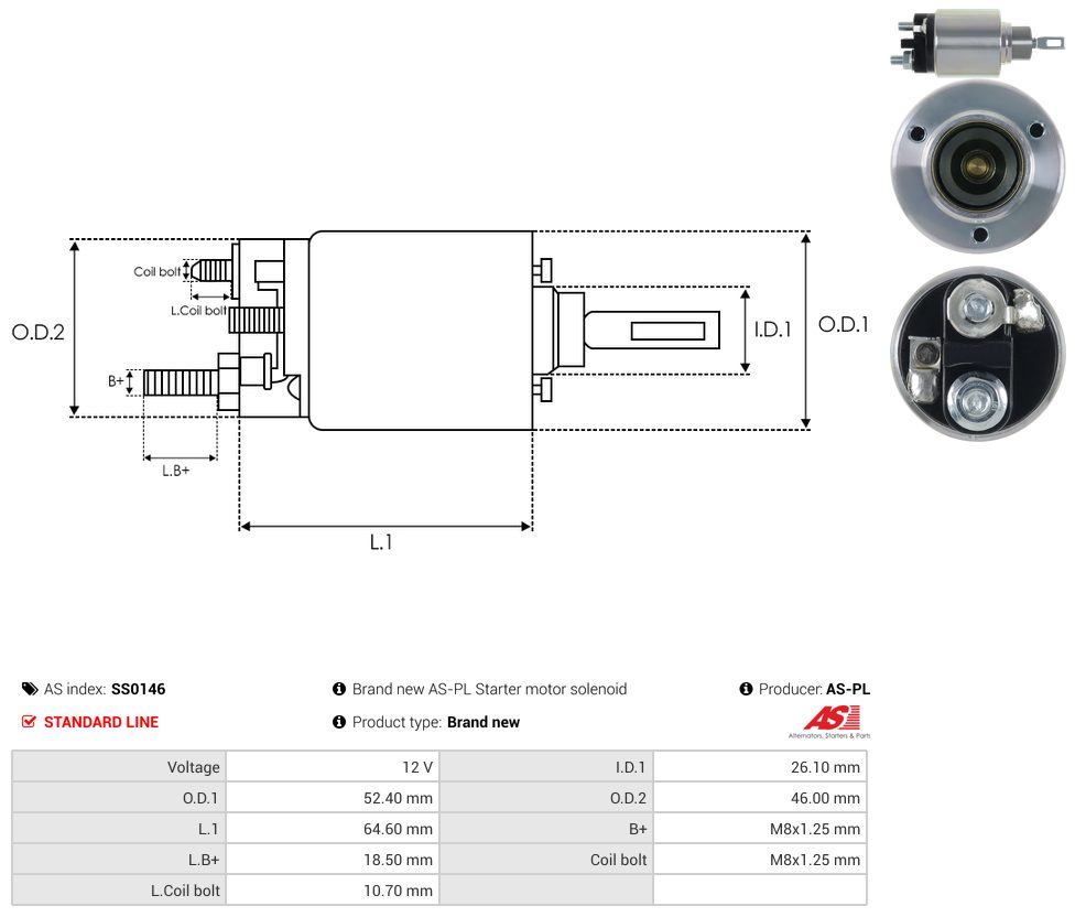 Starter motor solenoid switch