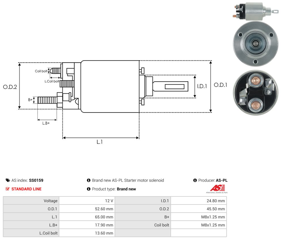Starter motor solenoid switch