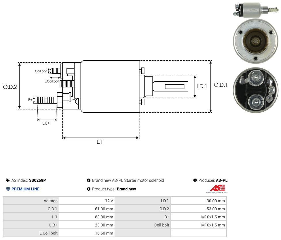 Starter motor solenoid switch