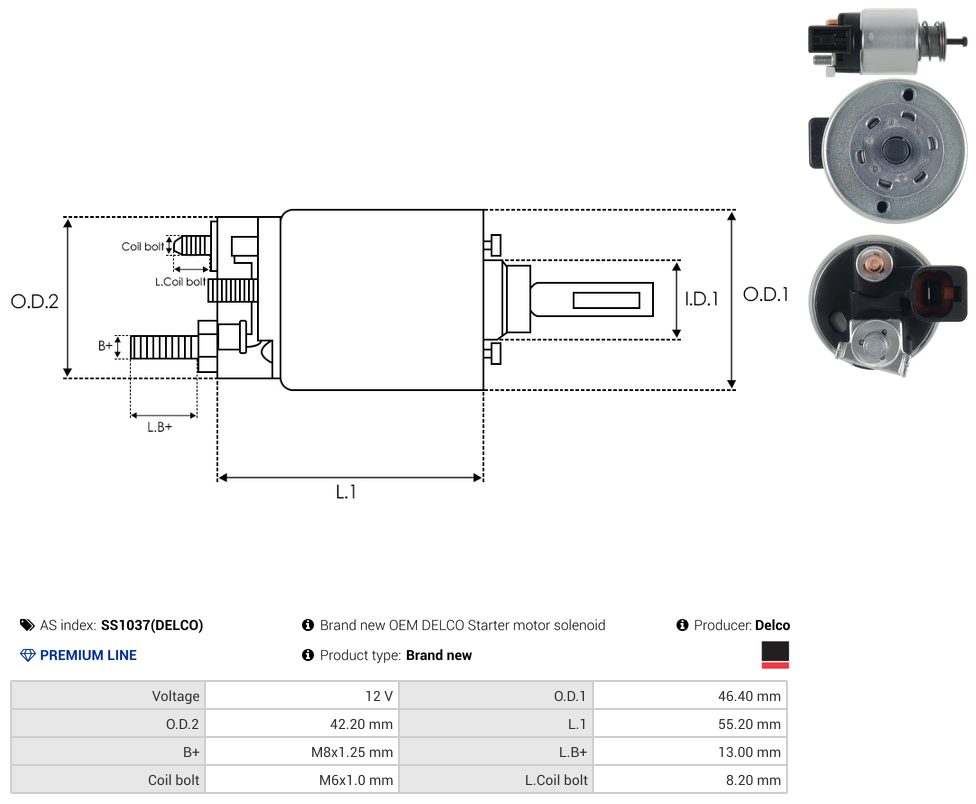 Starter motor solenoid switch